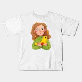 Hugging a hen Kids T-Shirt